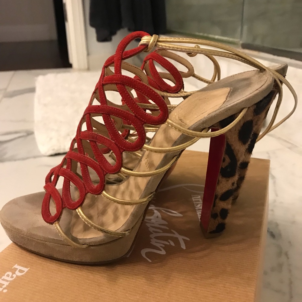 Christian Louboutin Salsbourg lattice heels. 37.5